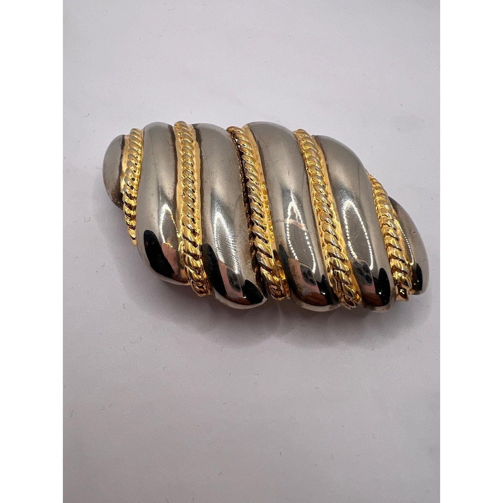 Vintage 1980s Paquette Gold Silver Tone Belt Buckle